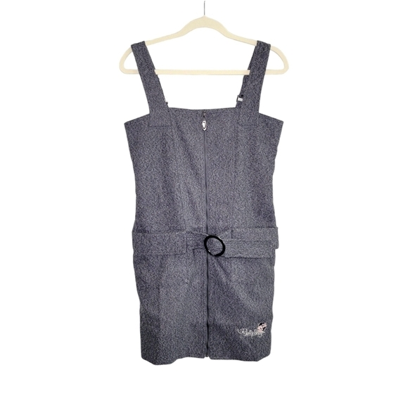 Betty Boop Gray Wool Blend Sleeveless Zip Front Jumper Dress Women's Size M - Picture 2 of 10